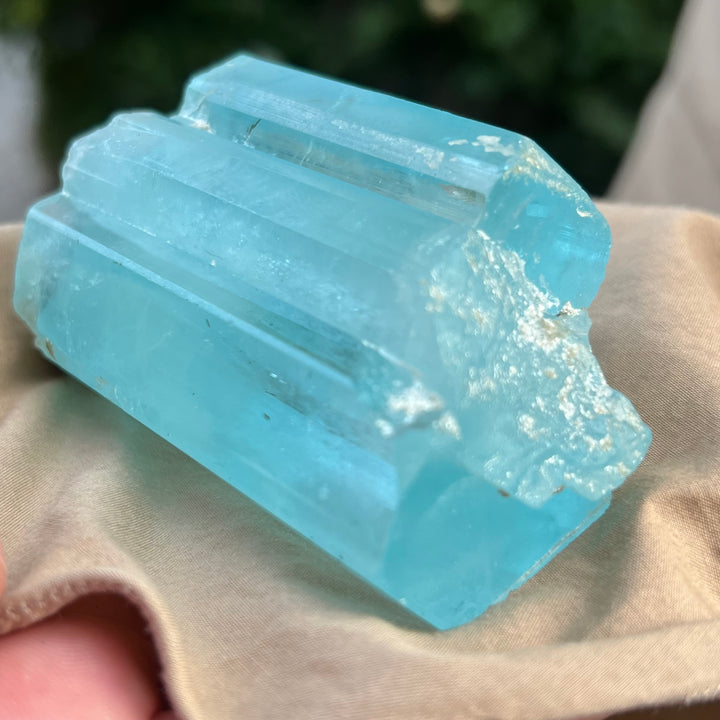 Natural Sky Blue Aquamarine Crystal 188g with Termination – Trio Formation from Afghanistan