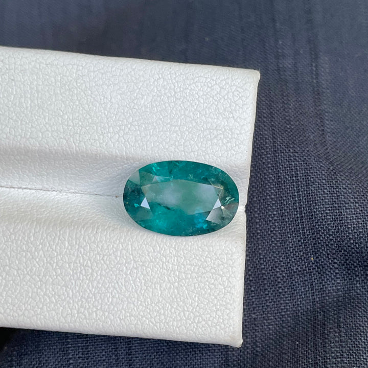 Faceted Blue Tourmaline Oval Cut Ring Sized – Vintage Style, Partly Included, for Antique Jewelry
