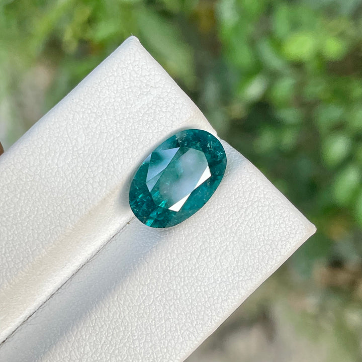 Faceted Blue Tourmaline Oval Cut Ring Sized – Vintage Style, Partly Included, for Antique Jewelry