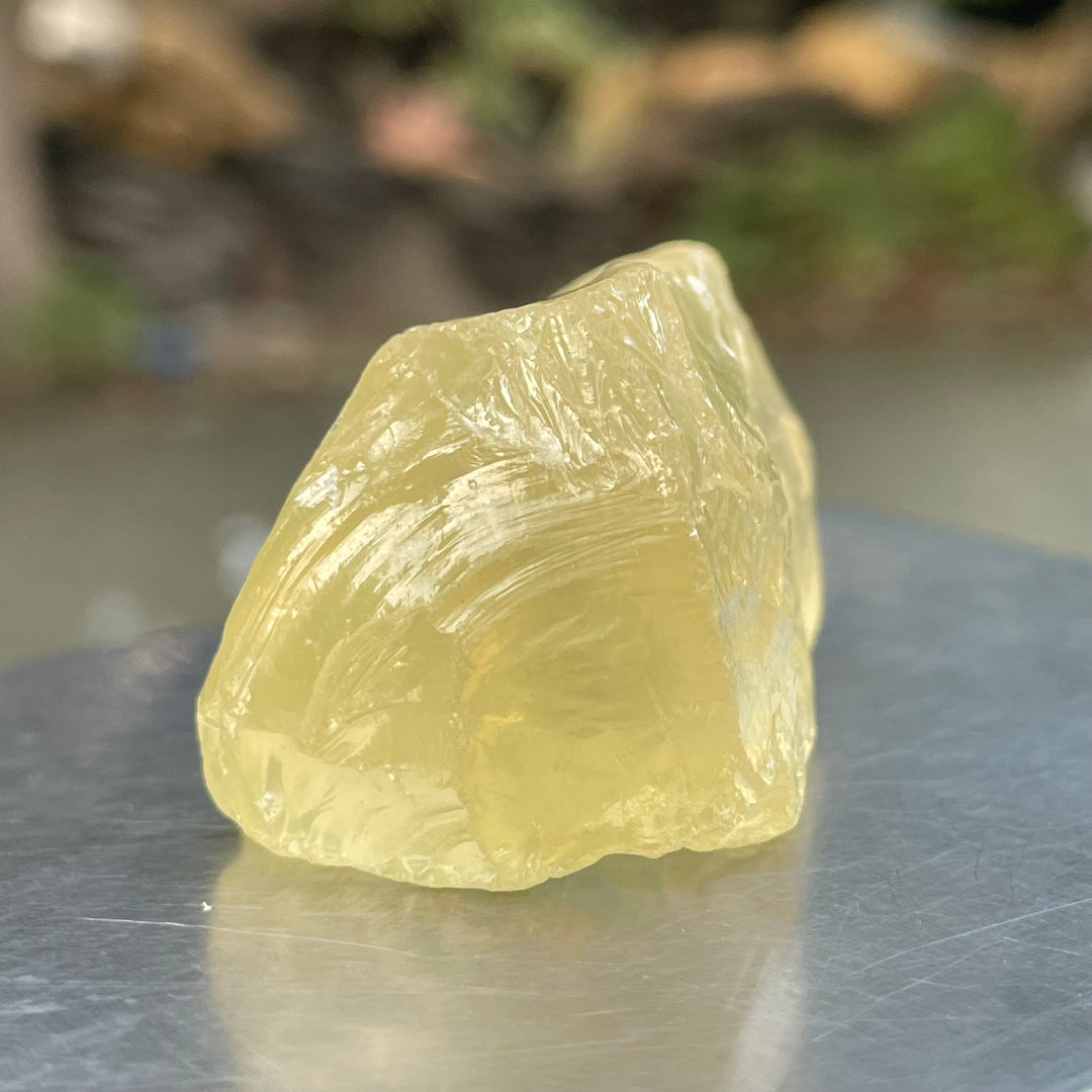 Natural Lemon Quartz Rough 49mm– Carving Grade, Flat Shaped Crystal for Gem Art & Lapidary Work