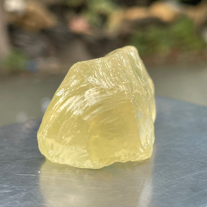 Natural Lemon Quartz Rough 49mm– Carving Grade, Flat Shaped Crystal for Gem Art & Lapidary Work