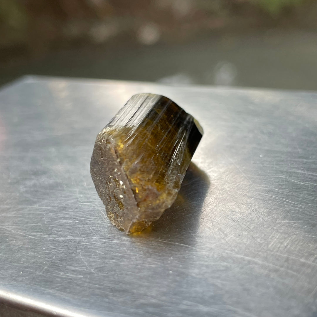 Natural Yellow and Black Bicolor Tourmaline Crystal – Terminated Badakhshan Specimen for Wire Wrapping & Pendant Use