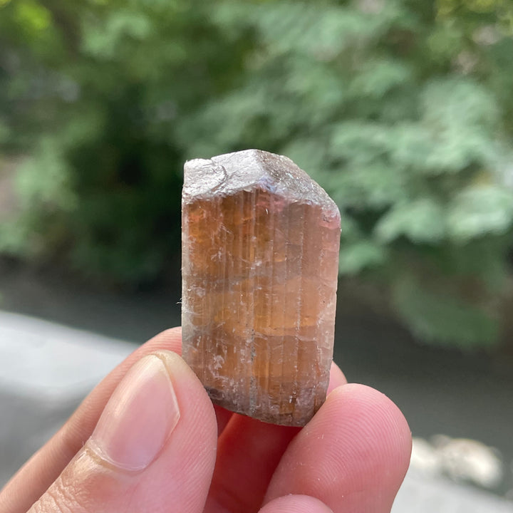 Natural Peachy Brown Tourmaline Crystal – Terminated Badakhshan Specimen for Wire Wrapping & Pendant Making