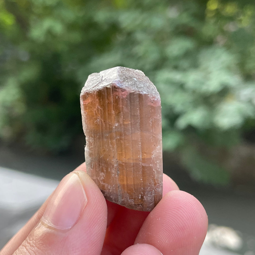 Natural Peachy Brown Tourmaline Crystal – Terminated Badakhshan Specimen for Wire Wrapping & Pendant Making