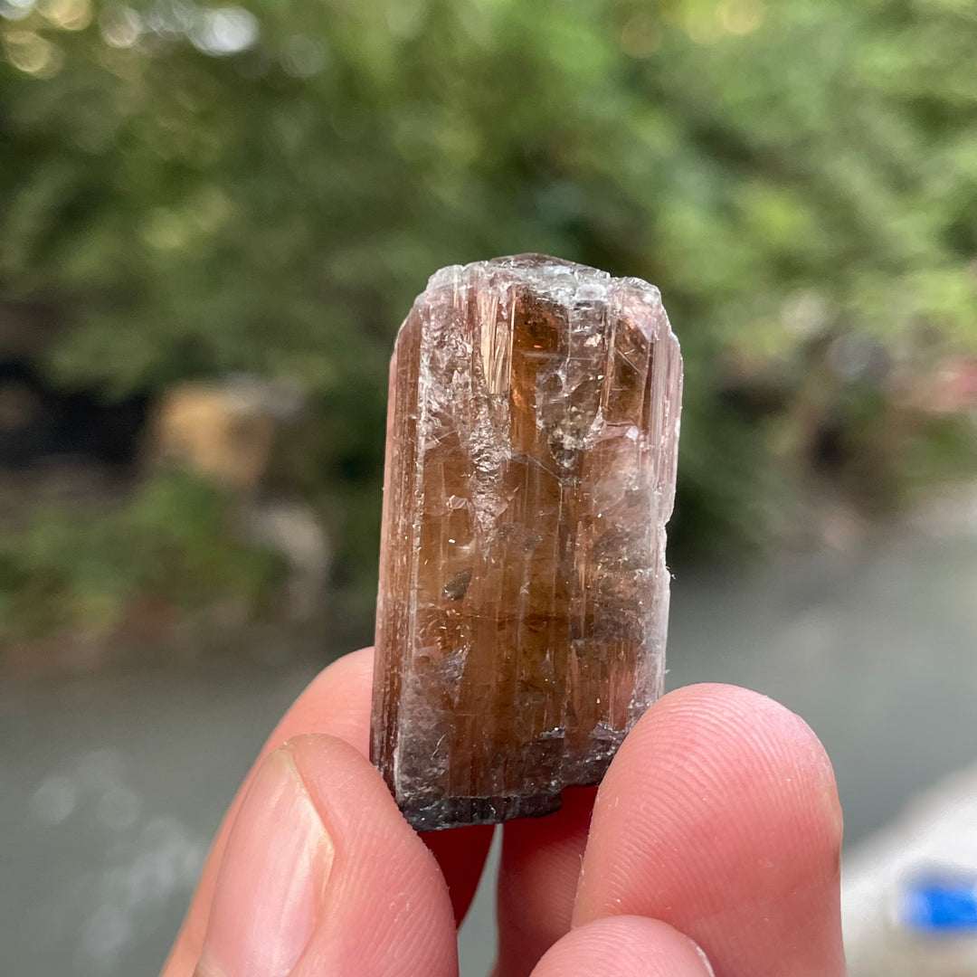 Natural Peachy Brown Tourmaline Crystal – Terminated Badakhshan Specimen for Wire Wrapping & Pendant Making