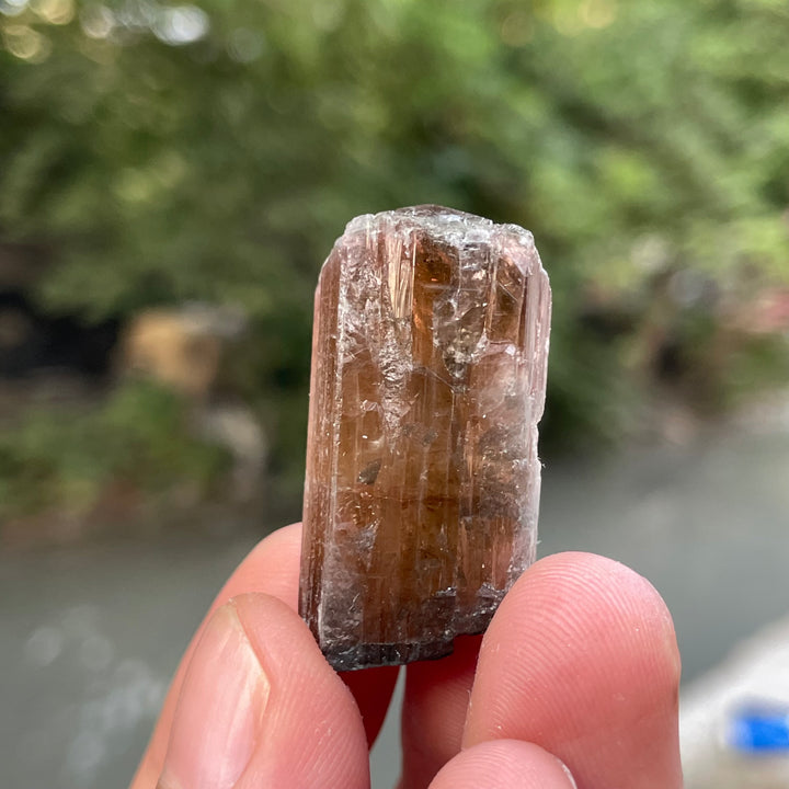 Natural Peachy Brown Tourmaline Crystal – Terminated Badakhshan Specimen for Wire Wrapping & Pendant Making