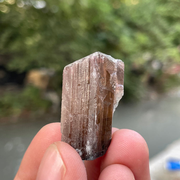Natural Peachy Brown Tourmaline Crystal – Terminated Badakhshan Specimen for Wire Wrapping & Pendant Making
