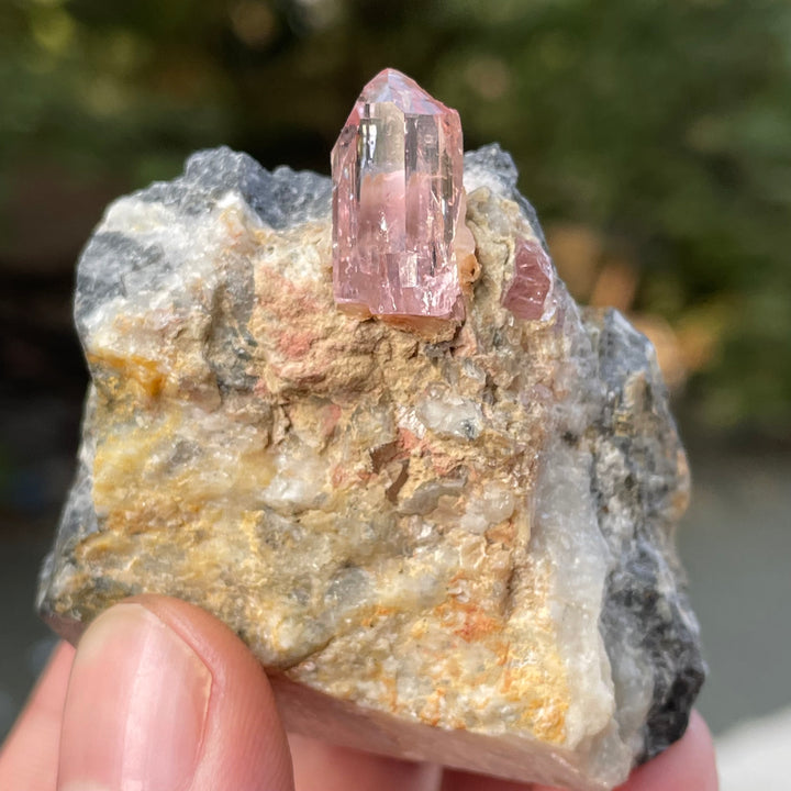 Rare Katlang Pink Topaz Matrix Specimen – Terminated Crystal on Natural Rock | Pakistan Origin