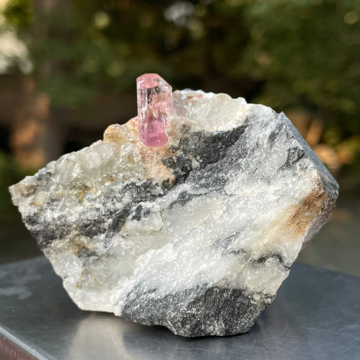 Rare Katlang Pink Topaz Matrix Specimen – Terminated Crystal on Natural Rock | From Ghundo Mine