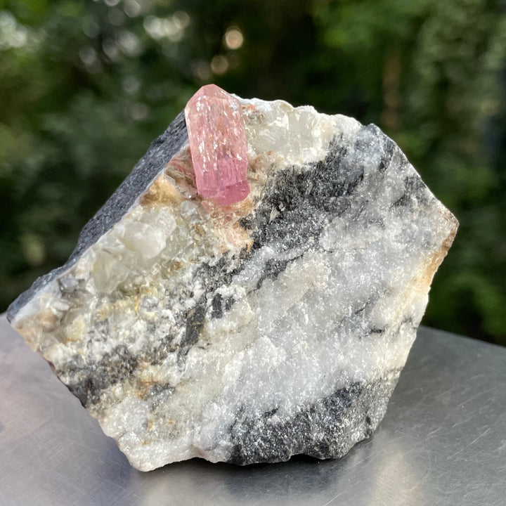 Rare Katlang Pink Topaz Matrix Specimen – Terminated Crystal on Natural Rock | From Ghundo Mine