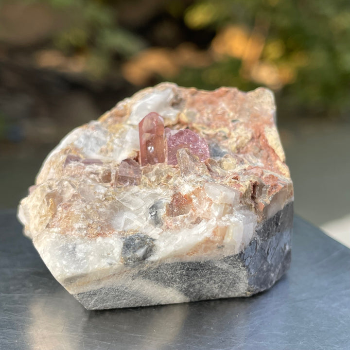 Rare Katlang Pink Topaz Matrix Specimen – Terminated Crystal on Natural Rock | From Ghundo Mine