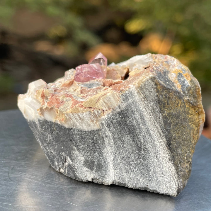 Rare Katlang Pink Topaz Matrix Specimen – Terminated Crystal on Natural Rock | From Ghundo Mine