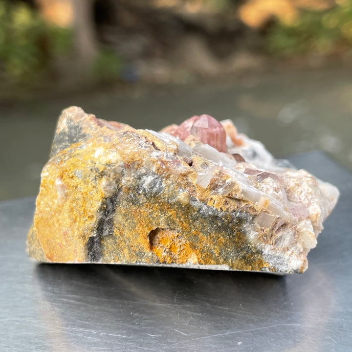 Rare Katlang Pink Topaz Matrix Specimen – Terminated Crystal on Natural Rock | From Ghundo Mine
