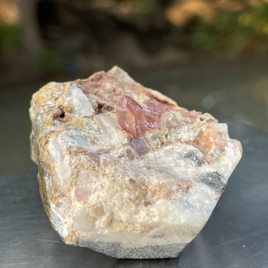 Rare Katlang Pink Topaz Matrix Specimen – Terminated Crystal on Natural Rock | From Ghundo Mine