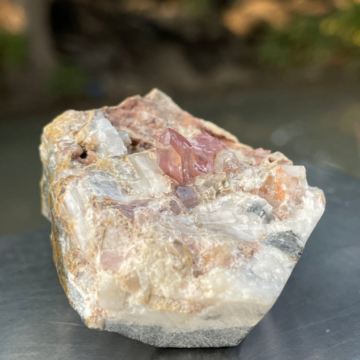 Rare Katlang Pink Topaz Matrix Specimen – Terminated Crystal on Natural Rock | From Ghundo Mine