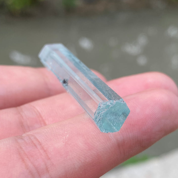 Natural Blue Aquamarine Crystal – 7.7gm Terminated from Shigar Pakistan