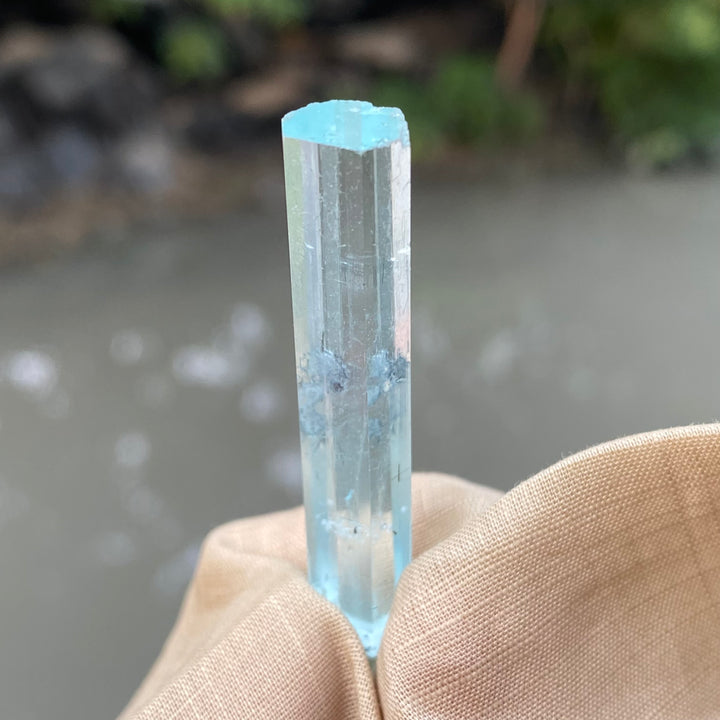 Natural Blue Aquamarine Crystal – 7.7gm Terminated from Shigar Pakistan
