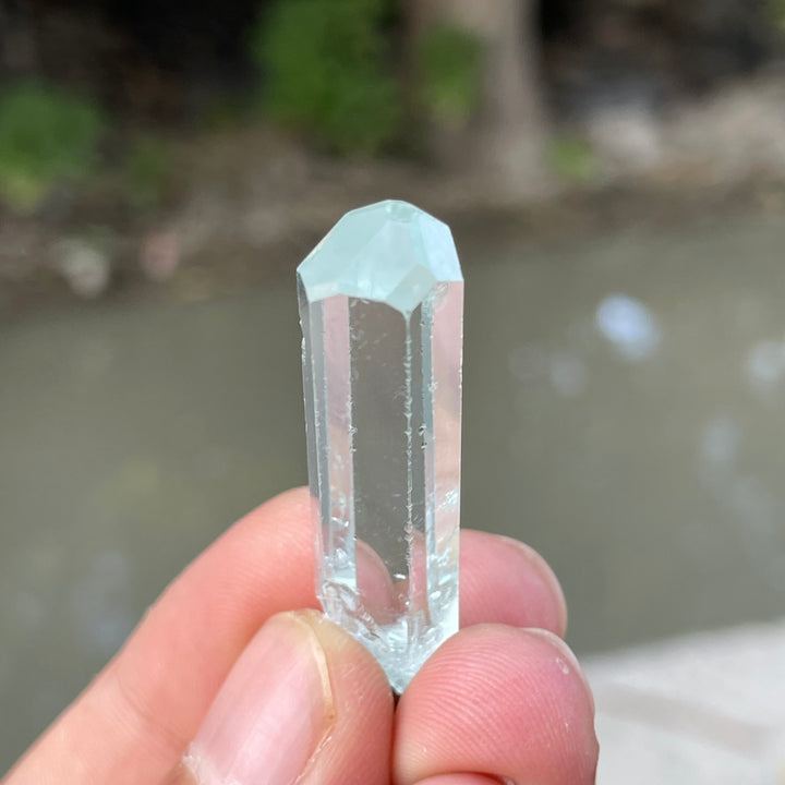Diamond Cut Skardu Aquamarine Crystal 4cm – Perfect Natural Termination