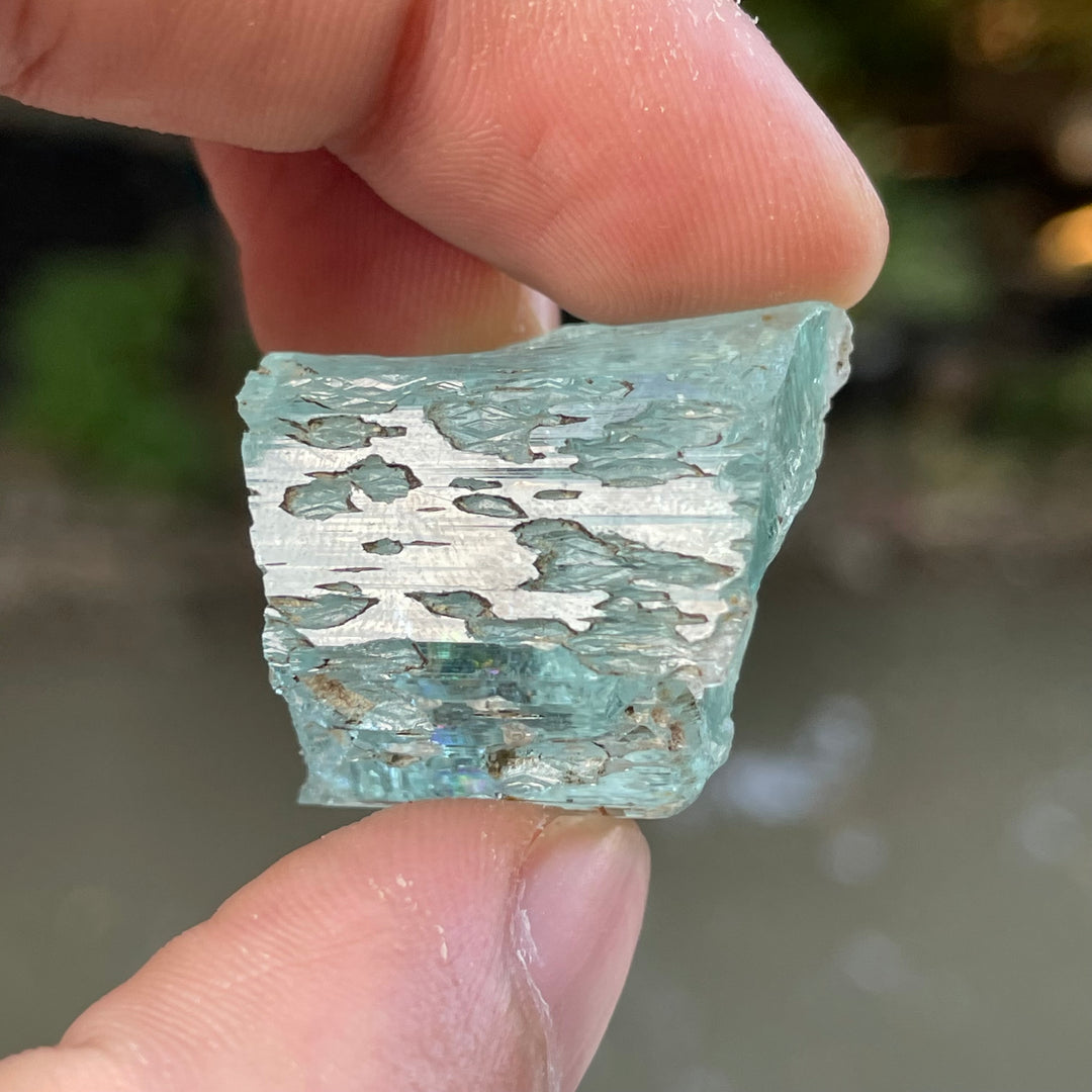 Facet Grade Loupe Clean Aquamarine 17.8gm Rough Biggie From Pakistan Mines