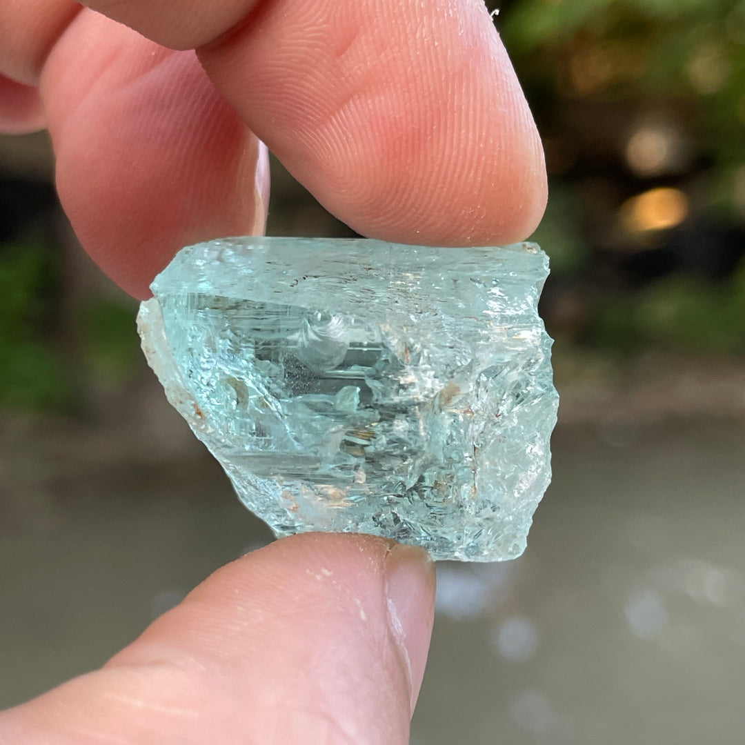 Facet Grade Loupe Clean Aquamarine 17.8gm Rough Biggie From Pakistan Mines
