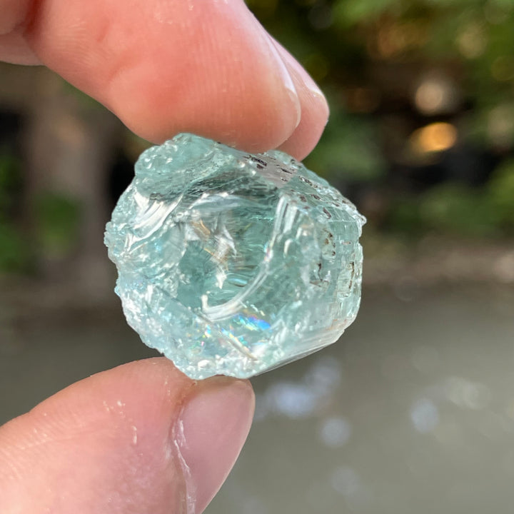 Facet Grade Loupe Clean Aquamarine 17.8gm Rough Biggie From Pakistan Mines