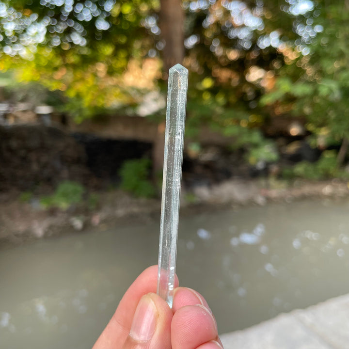 Diamond Cut Skardu Aquamarine 7.9cm Long Narrow Crystal