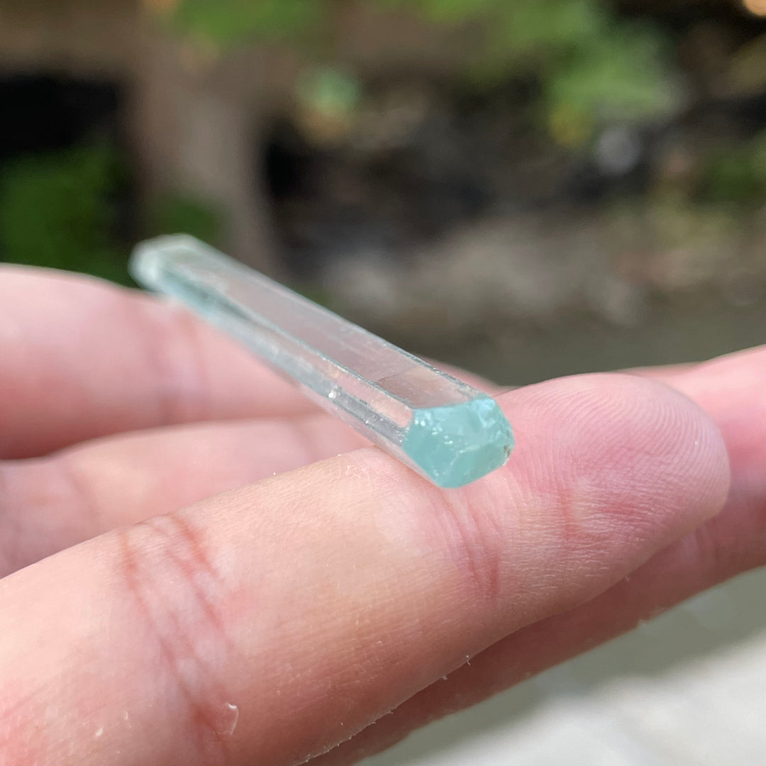 Diamond Cut Skardu Aquamarine 7.9cm Long Narrow Crystal