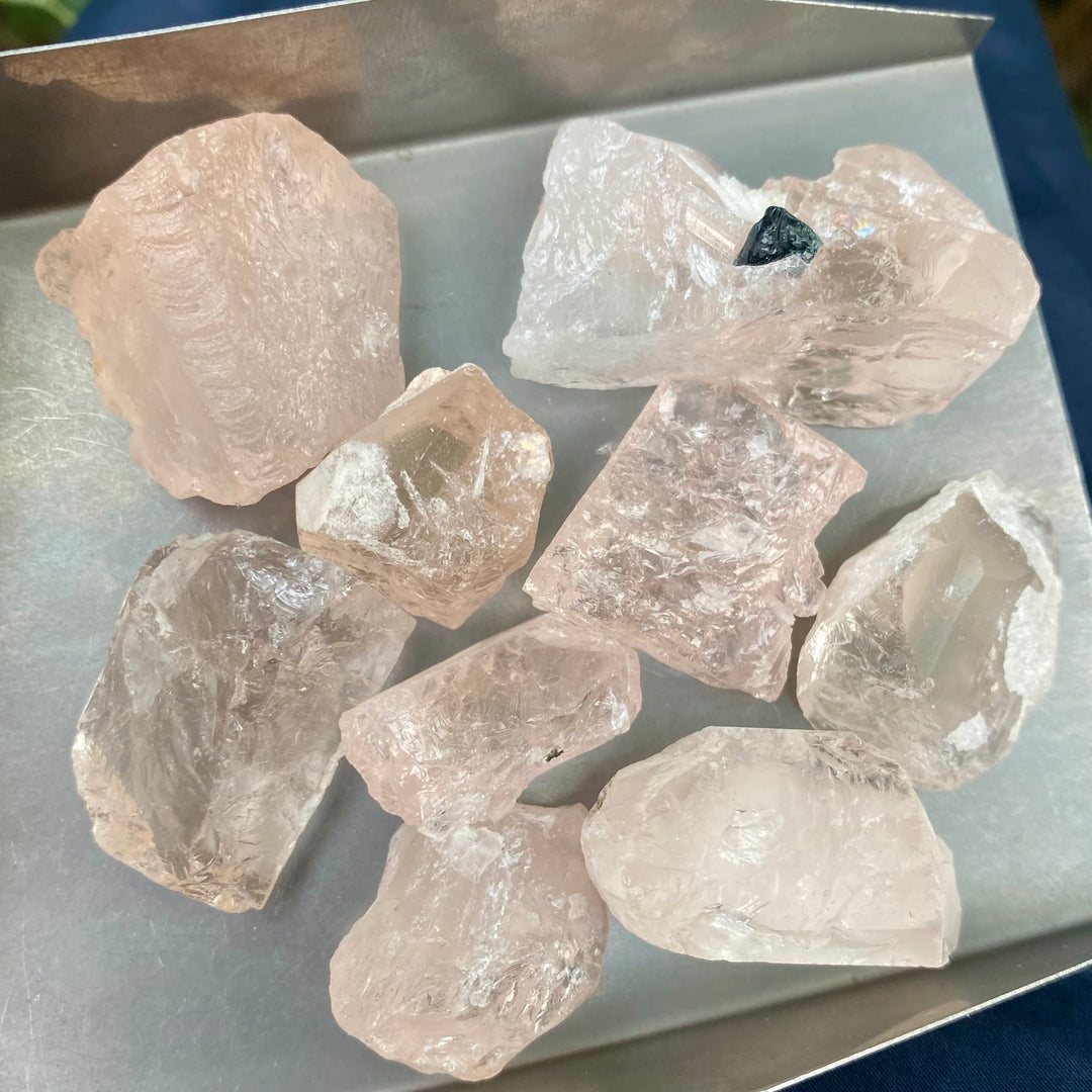 Natural Facet Rough Morganite 114g Lot– Untreated Pink Beryl Crystals for Gem Cutting & Jewelry Making