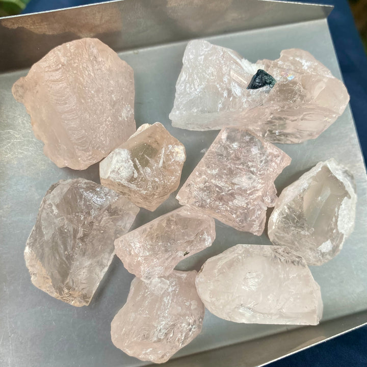 Natural Facet Rough Morganite 114g Lot– Untreated Pink Beryl Crystals for Gem Cutting & Jewelry Making
