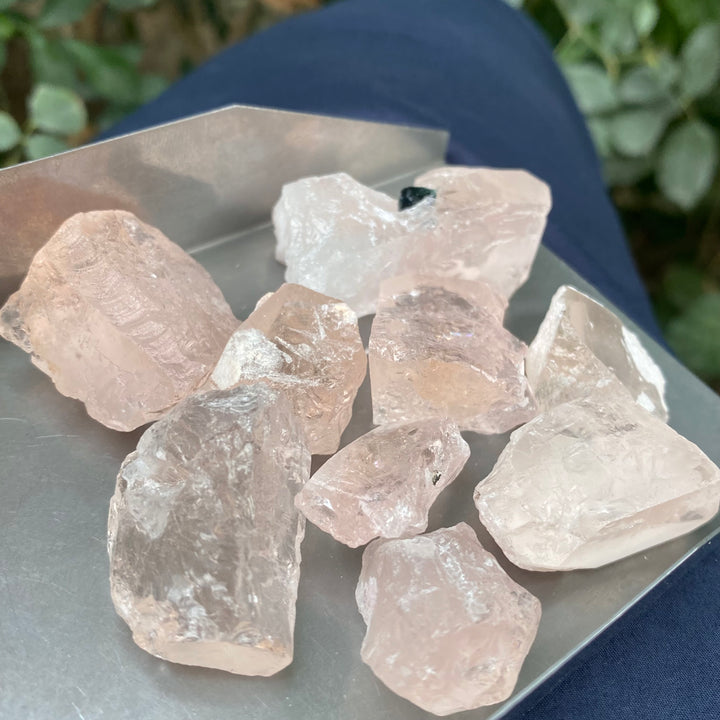 Natural Facet Rough Morganite 114g Lot– Untreated Pink Beryl Crystals for Gem Cutting & Jewelry Making