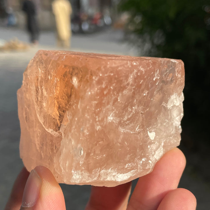 Peachy Orange Morganite Facet Rough | Natural Afghanistan Gemstone for Fine Faceting