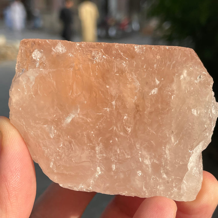 Peachy Orange Morganite Facet Rough | Natural Afghanistan Gemstone for Fine Faceting