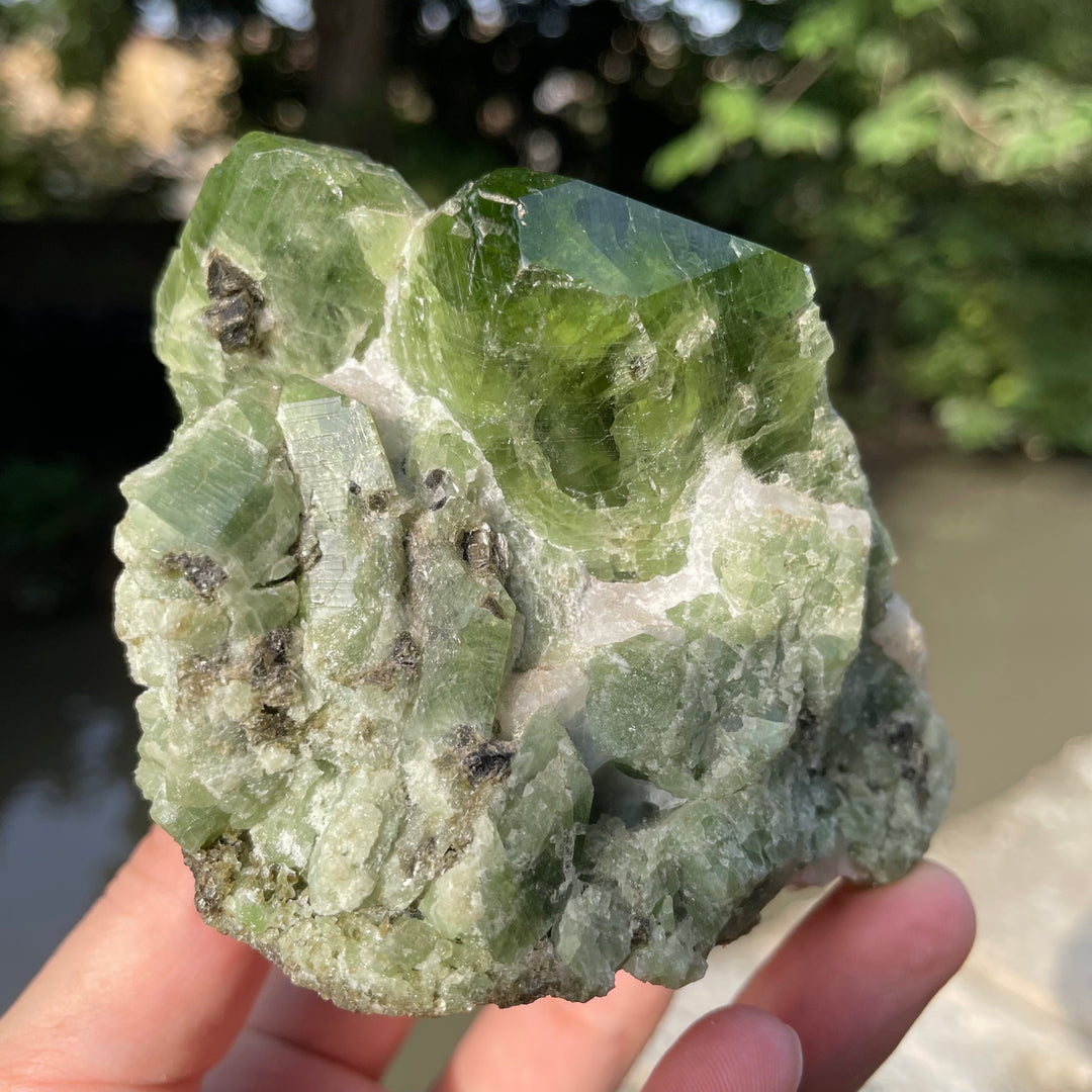 Natural Chrome Diopside Cluster Specimen 554 Grams – Mighty Size, Undamaged Free-Standing Collector Piece
