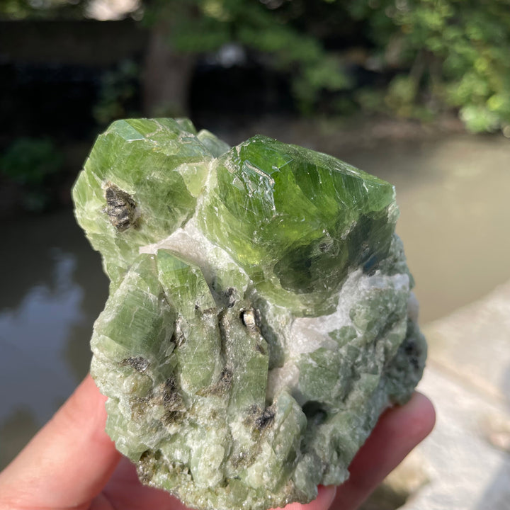 Natural Chrome Diopside Cluster Specimen 554 Grams – Mighty Size, Undamaged Free-Standing Collector Piece