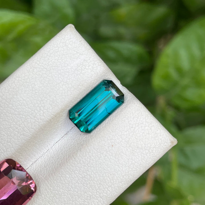 Faceted Lagoon-Blue Tourmaline — 3.35 carats Emerald Cut, Fine Ring-Sized (Nuristan, Afghanistan)