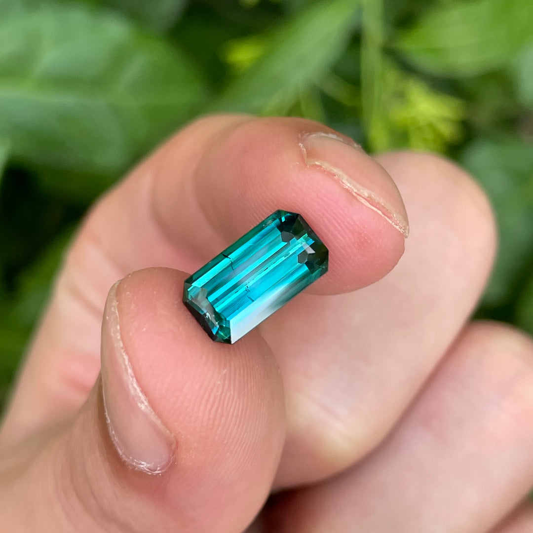 Faceted Lagoon-Blue Tourmaline — 3.35 carats Emerald Cut, Fine Ring-Sized (Nuristan, Afghanistan)