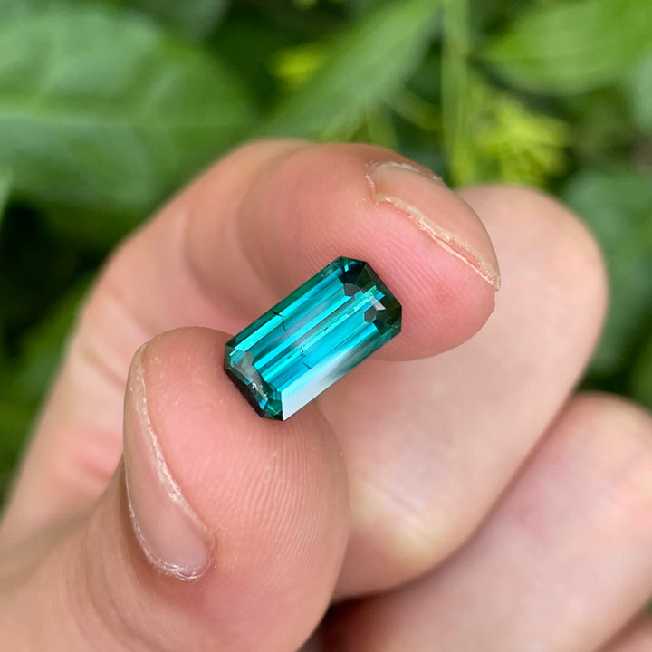 Faceted Lagoon-Blue Tourmaline — 3.35 carats Emerald Cut, Fine Ring-Sized (Nuristan, Afghanistan)