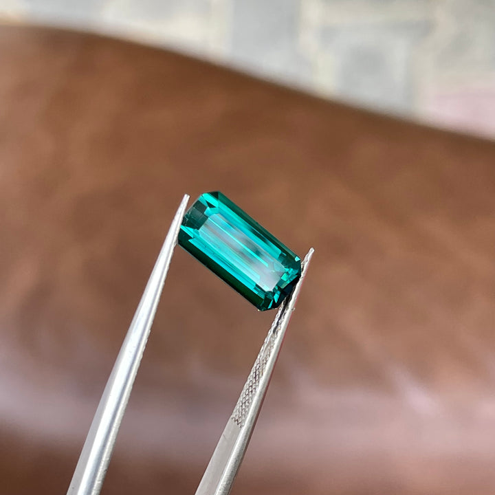 Faceted Lagoon-Blue Tourmaline — 3.25 carats Emerald Cut, Fine Ring-Sized (Nuristan, Afghanistan)