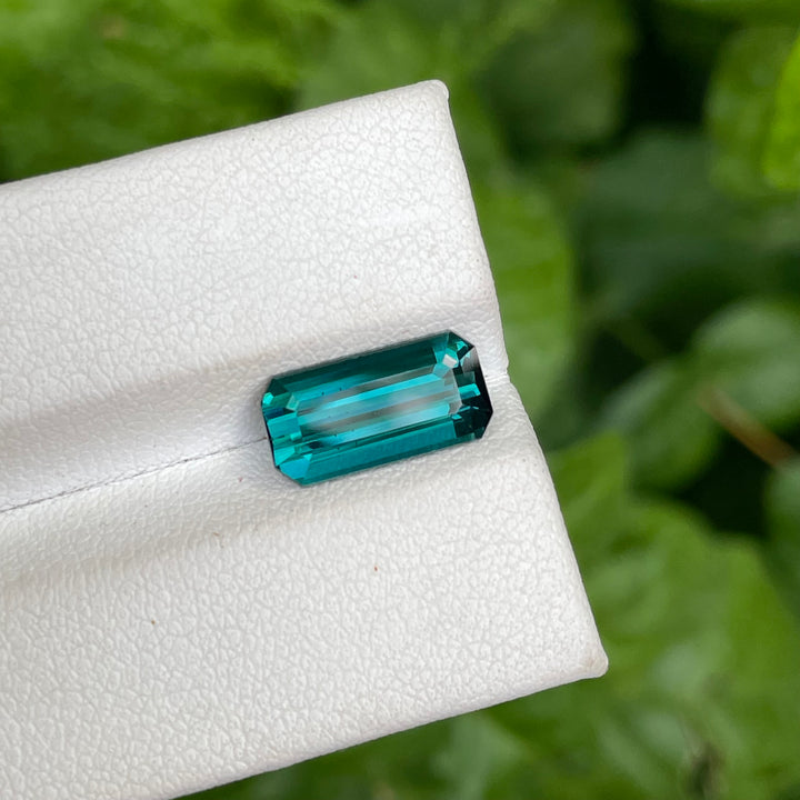 Faceted Lagoon-Blue Tourmaline — 3.25 carats Emerald Cut, Fine Ring-Sized (Nuristan, Afghanistan)