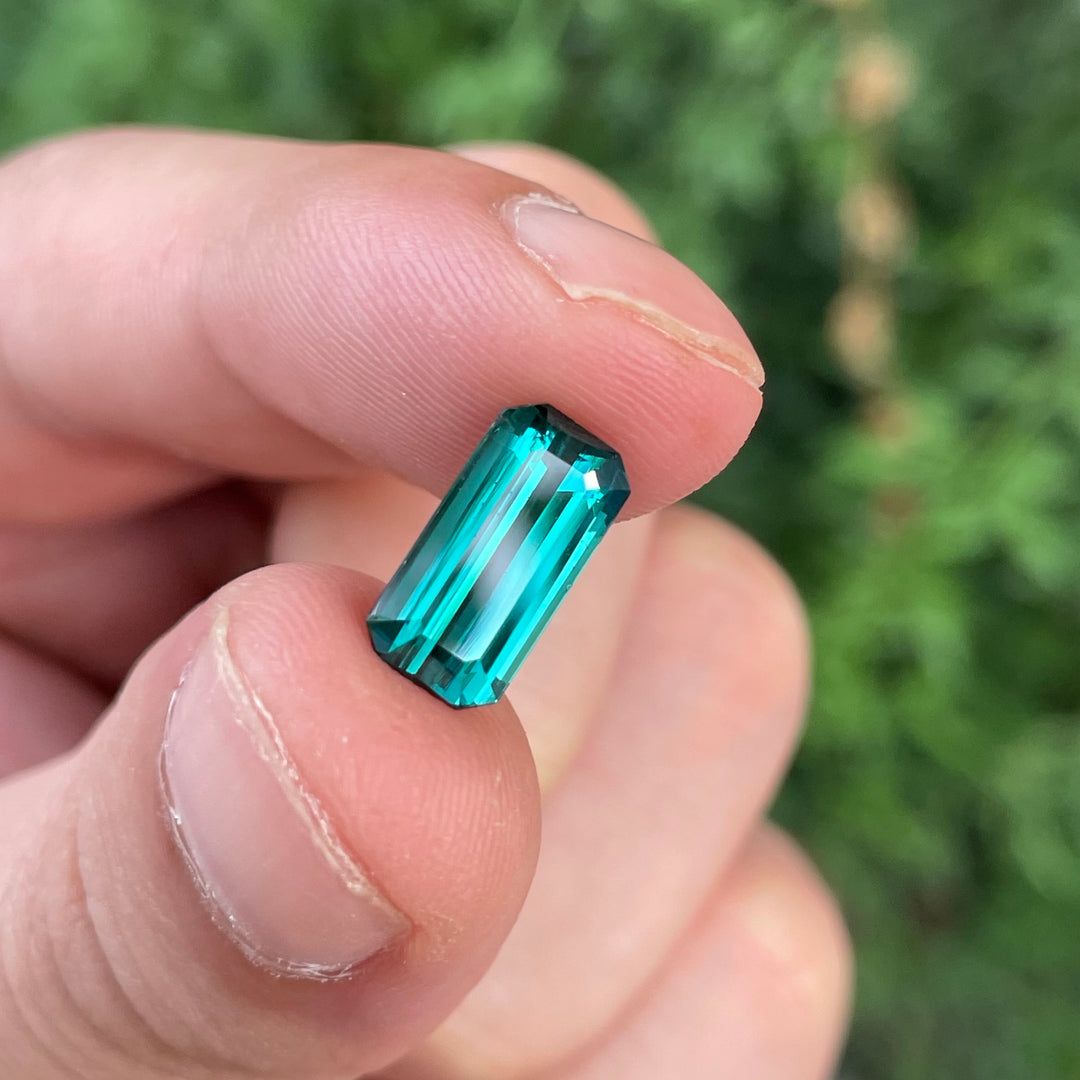Faceted Lagoon-Blue Tourmaline — 3.25 carats Emerald Cut, Fine Ring-Sized (Nuristan, Afghanistan)