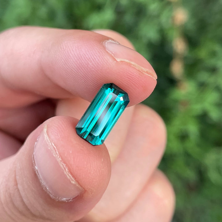 Faceted Lagoon-Blue Tourmaline — 3.25 carats Emerald Cut, Fine Ring-Sized (Nuristan, Afghanistan)