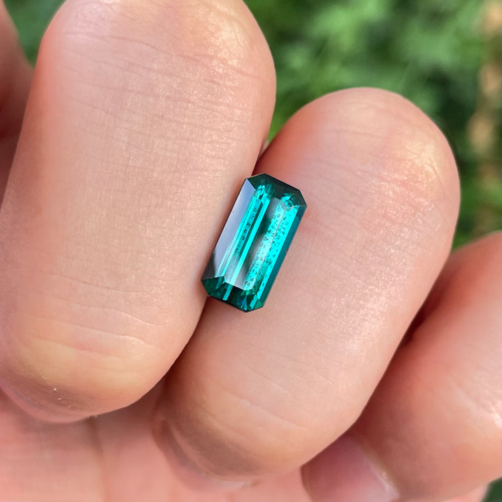Faceted Lagoon-Blue Tourmaline — 3.25 carats Emerald Cut, Fine Ring-Sized (Nuristan, Afghanistan)