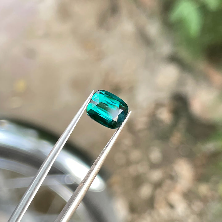 Faceted Lagoon-Blue Tourmaline — 2.15 carats Cushion Cut, Fine Ring-Sized (Nuristan, Afghanistan)