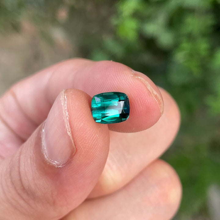Faceted Lagoon-Blue Tourmaline — 2.15 carats Cushion Cut, Fine Ring-Sized (Nuristan, Afghanistan)