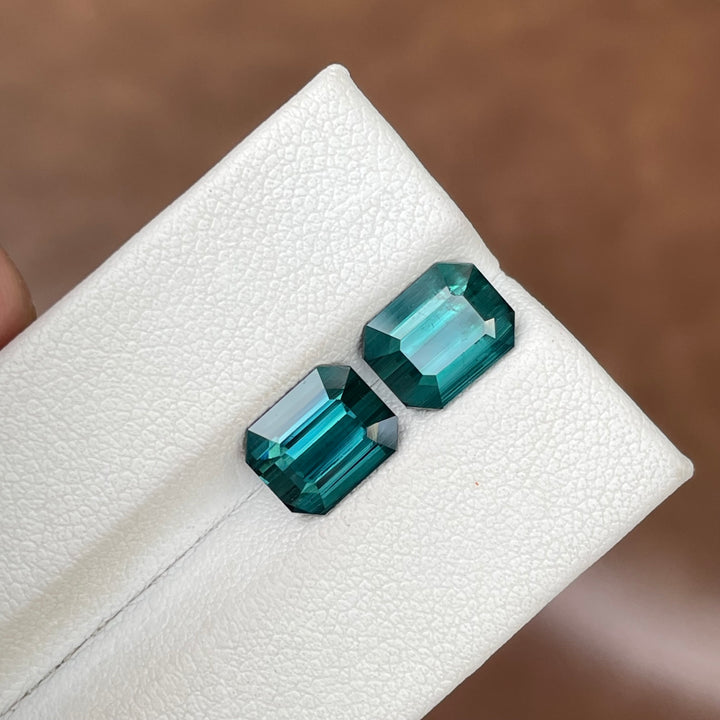 Blue Tourmaline Faceted Emerald-Cut Pair For Earrings — Natural & Ethically Sourced from Afghanistan