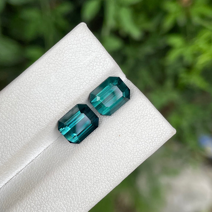 Blue Tourmaline Faceted Emerald-Cut Pair For Earrings — Natural & Ethically Sourced from Afghanistan