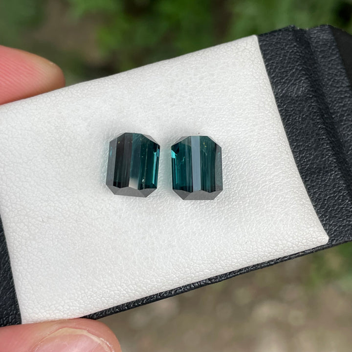 Blue Tourmaline Faceted Emerald-Cut Pair For Earrings — Natural & Ethically Sourced from Afghanistan