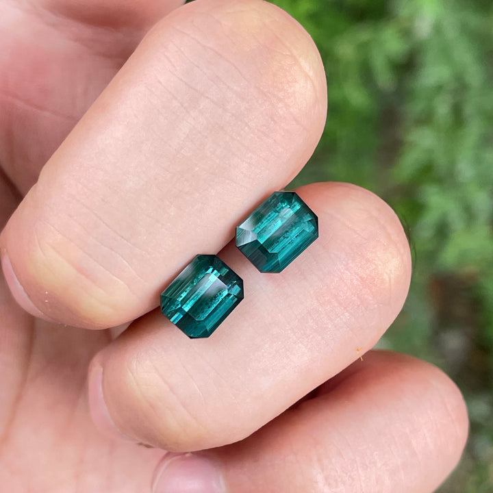 Blue Tourmaline Faceted Emerald-Cut Pair For Earrings — Natural & Ethically Sourced from Afghanistan