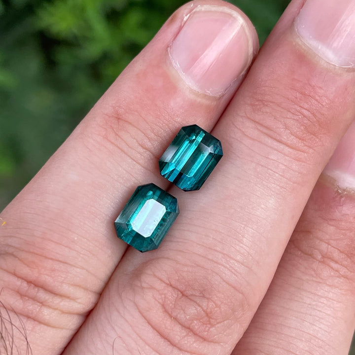 Blue Tourmaline Faceted Emerald-Cut Pair For Earrings — Natural & Ethically Sourced from Afghanistan