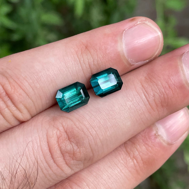 Blue Tourmaline Faceted Emerald-Cut Pair For Earrings — Natural & Ethically Sourced from Afghanistan